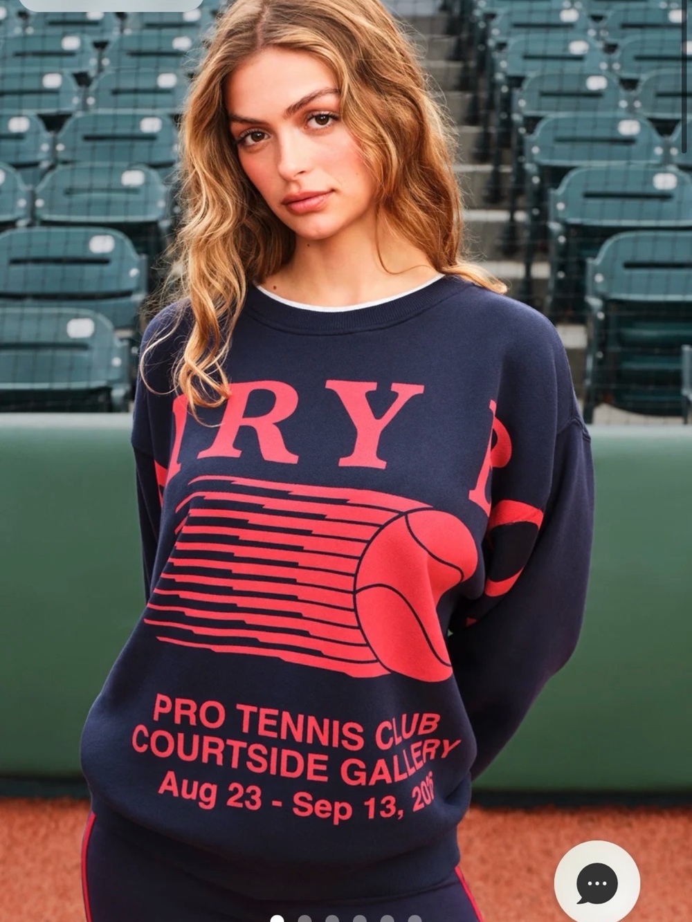 Navy & Red Crewneck Sweatshirt - Pro Tennis Club Graphic